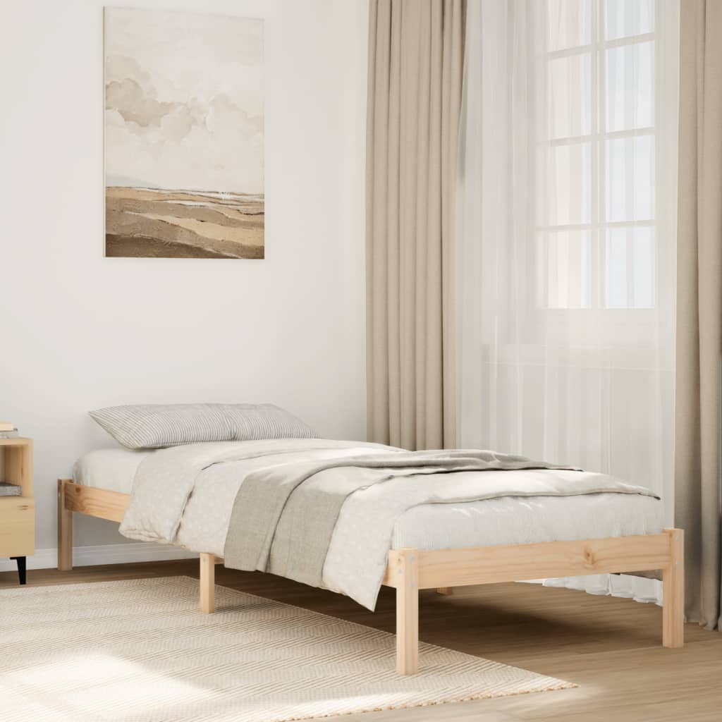 ekstra lang sengeramme uden madras 80x220 cm massivt fyrretræ