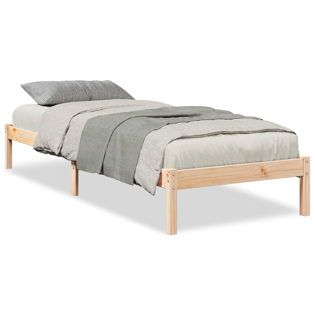 ekstra lang sengeramme uden madras 100x220 cm massivt fyrretræ