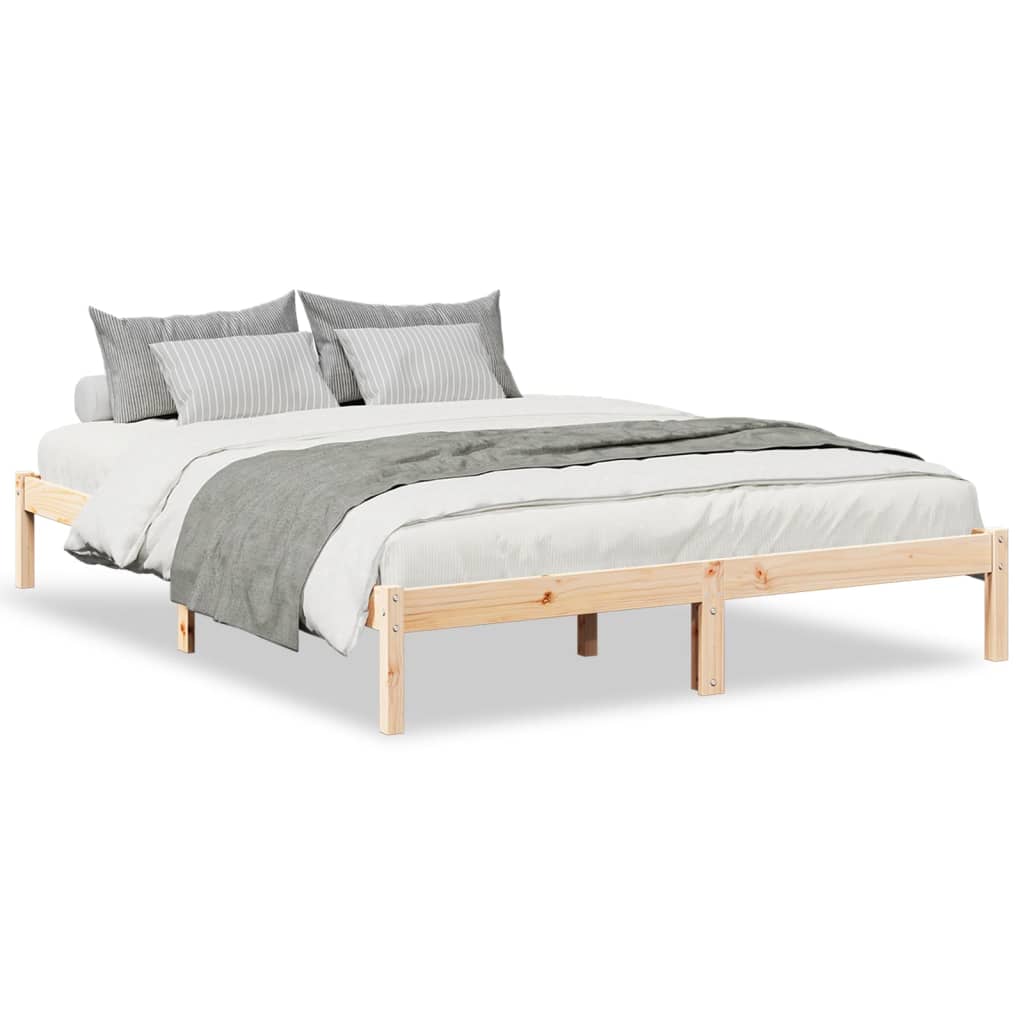 ekstra lang sengeramme uden madras 160x220 cm massivt fyrretræ
