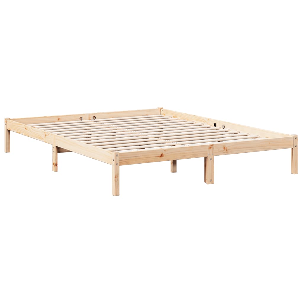 ekstra lang sengeramme uden madras 160x220 cm massivt fyrretræ