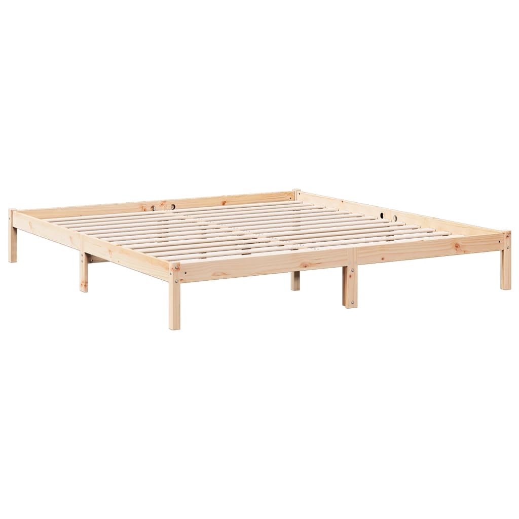 ekstra lang sengeramme uden madras 200x220 cm massivt fyrretræ