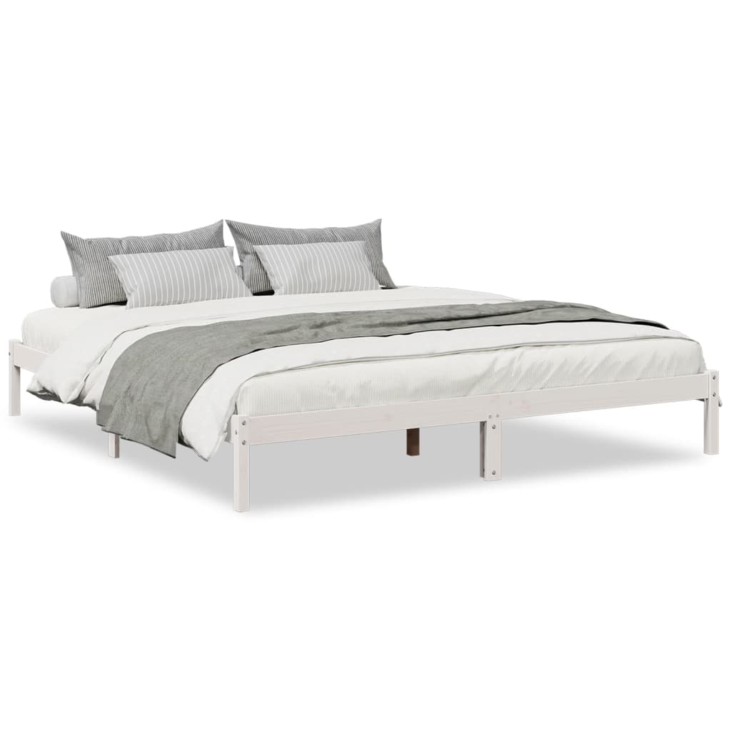 ekstra lang sengeramme uden madras 200x220 cm massivt fyrretræ