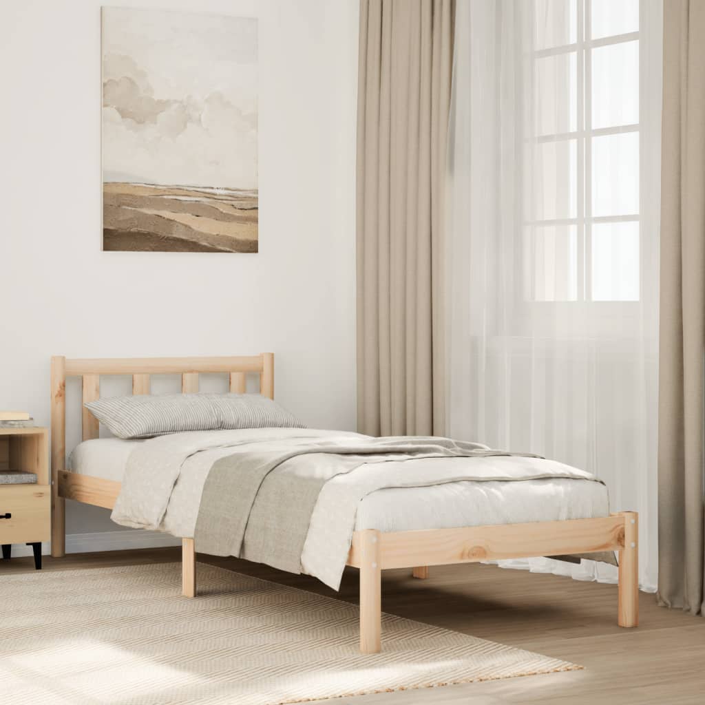 ekstra lang sengeramme uden madras 90x210 cm massivt fyrretræ