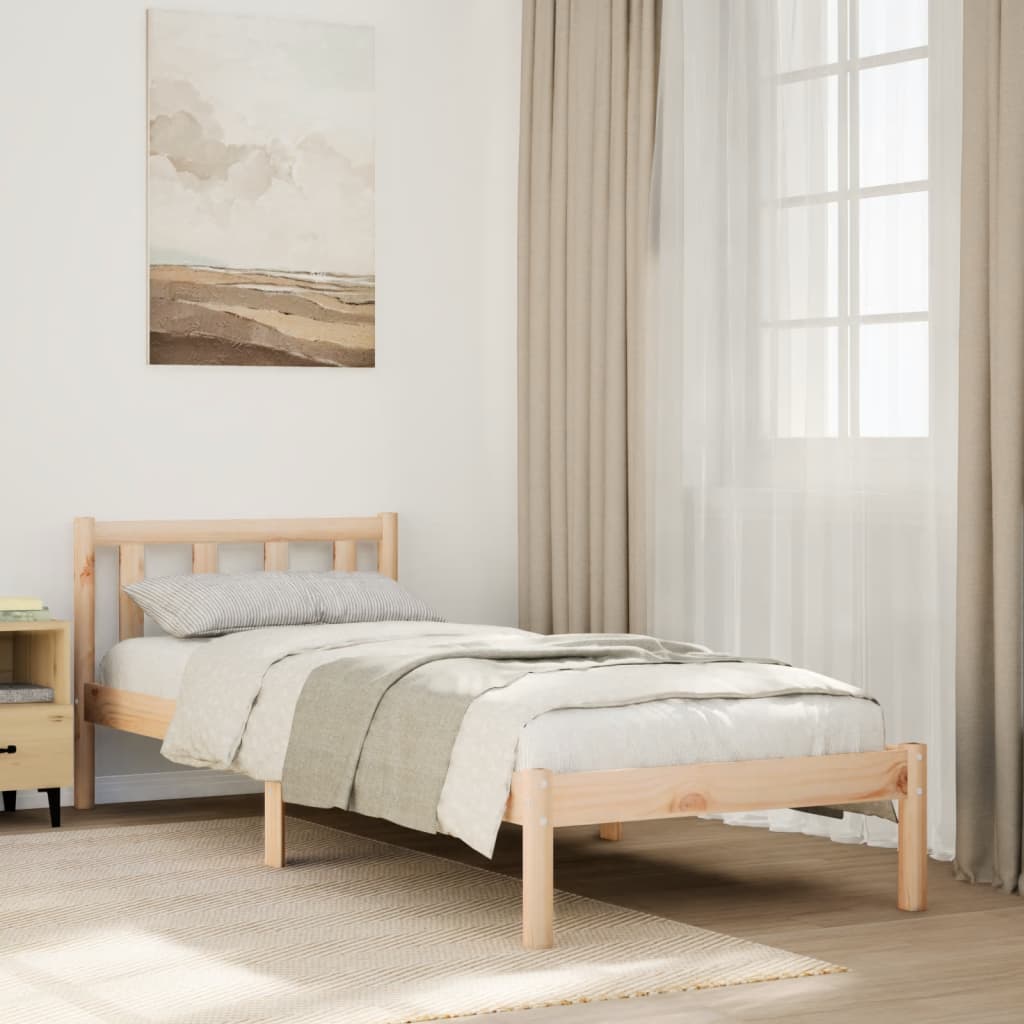 ekstra lang sengeramme uden madras 100x210 cm massivt fyrretræ