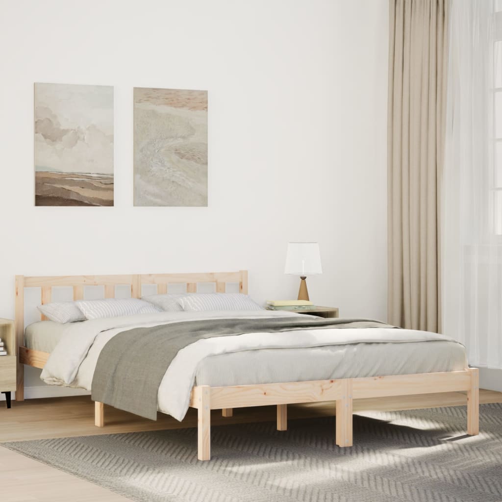 ekstra lang sengeramme uden madras 140x210 cm massivt fyrretræ