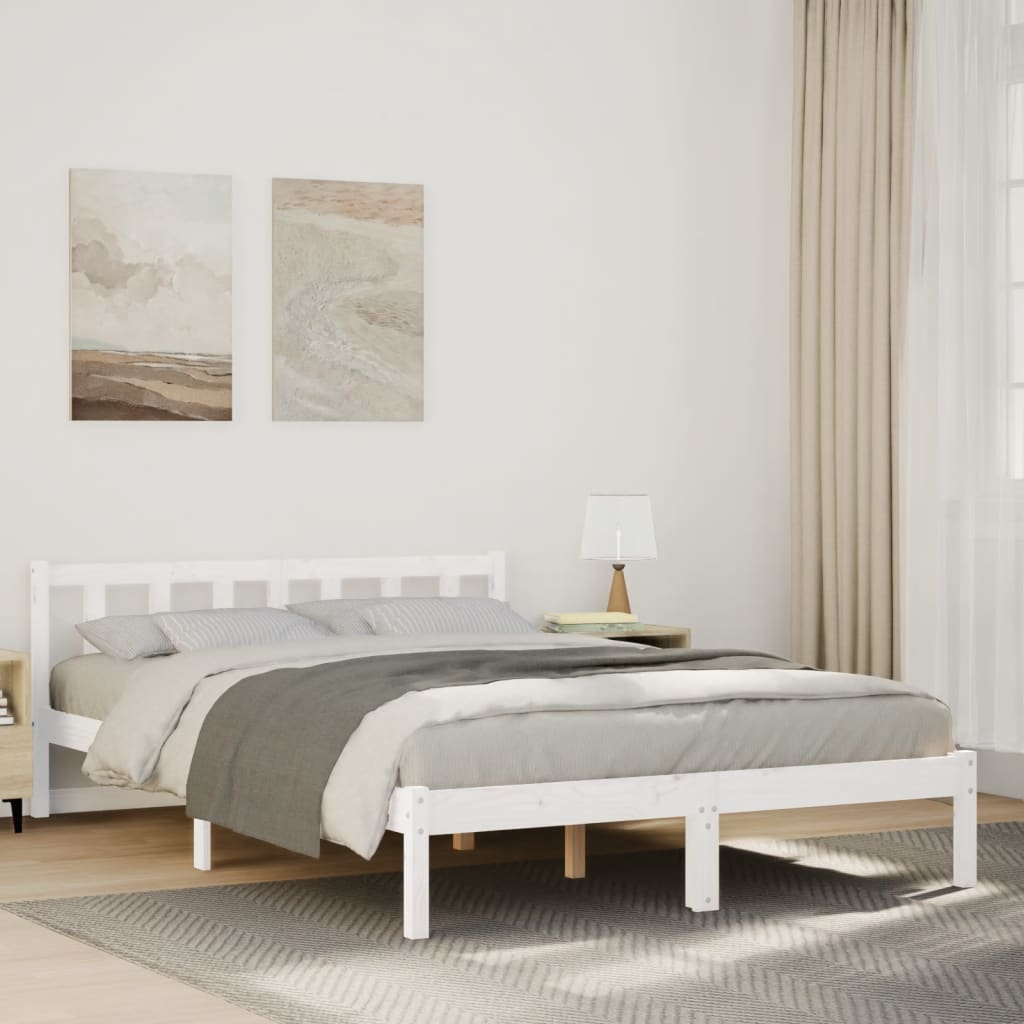 ekstra lang sengeramme uden madras 140x210 cm massivt fyrretræ