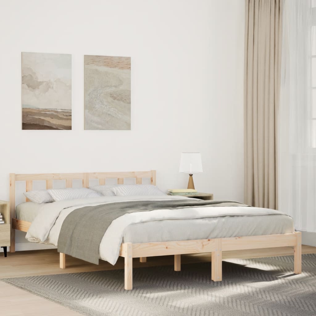 ekstra lang sengeramme uden madras 160x210 cm massivt fyrretræ