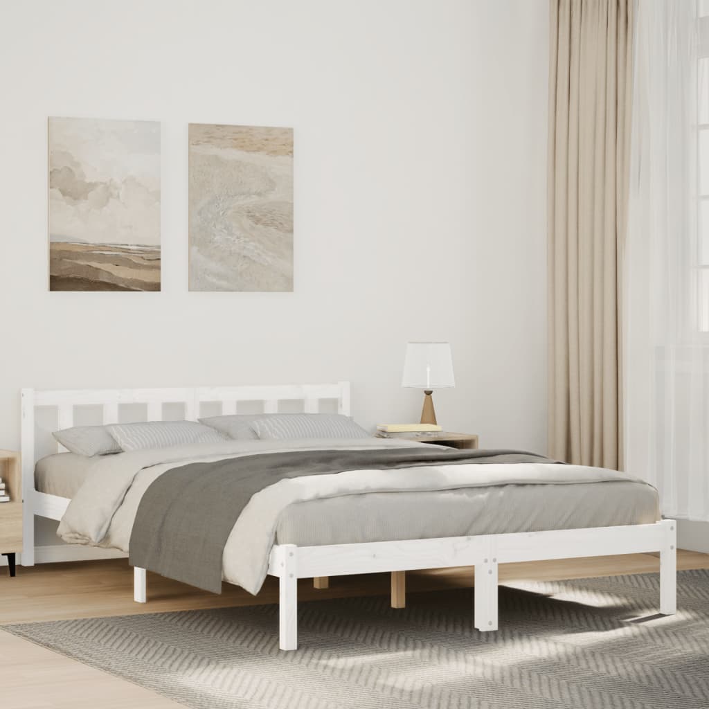 ekstra lang sengeramme uden madras 160x210 cm massivt fyrretræ