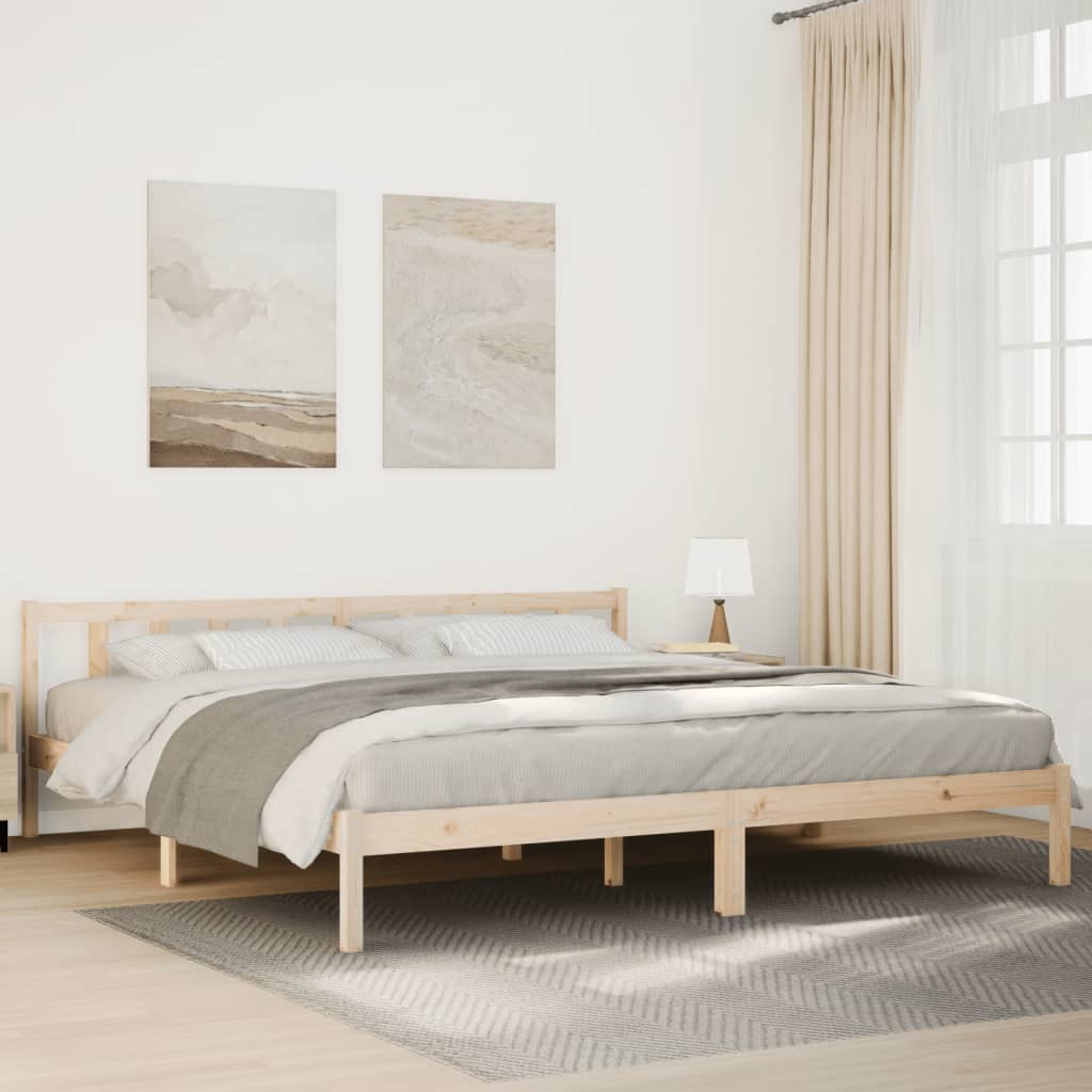 ekstra lang sengeramme uden madras 200x210 cm massivt fyrretræ