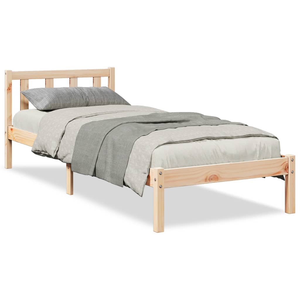 ekstra lang sengeramme uden madras 80x220 cm massivt fyrretræ