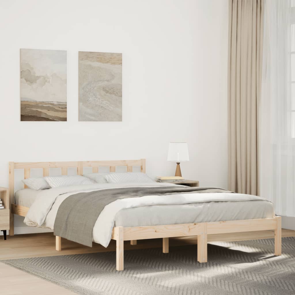 ekstra lang sengeramme uden madras 140x220 cm massivt fyrretræ