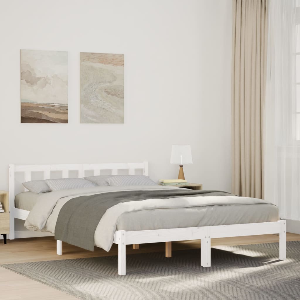 ekstra lang sengeramme uden madras 160x220 cm massivt fyrretræ