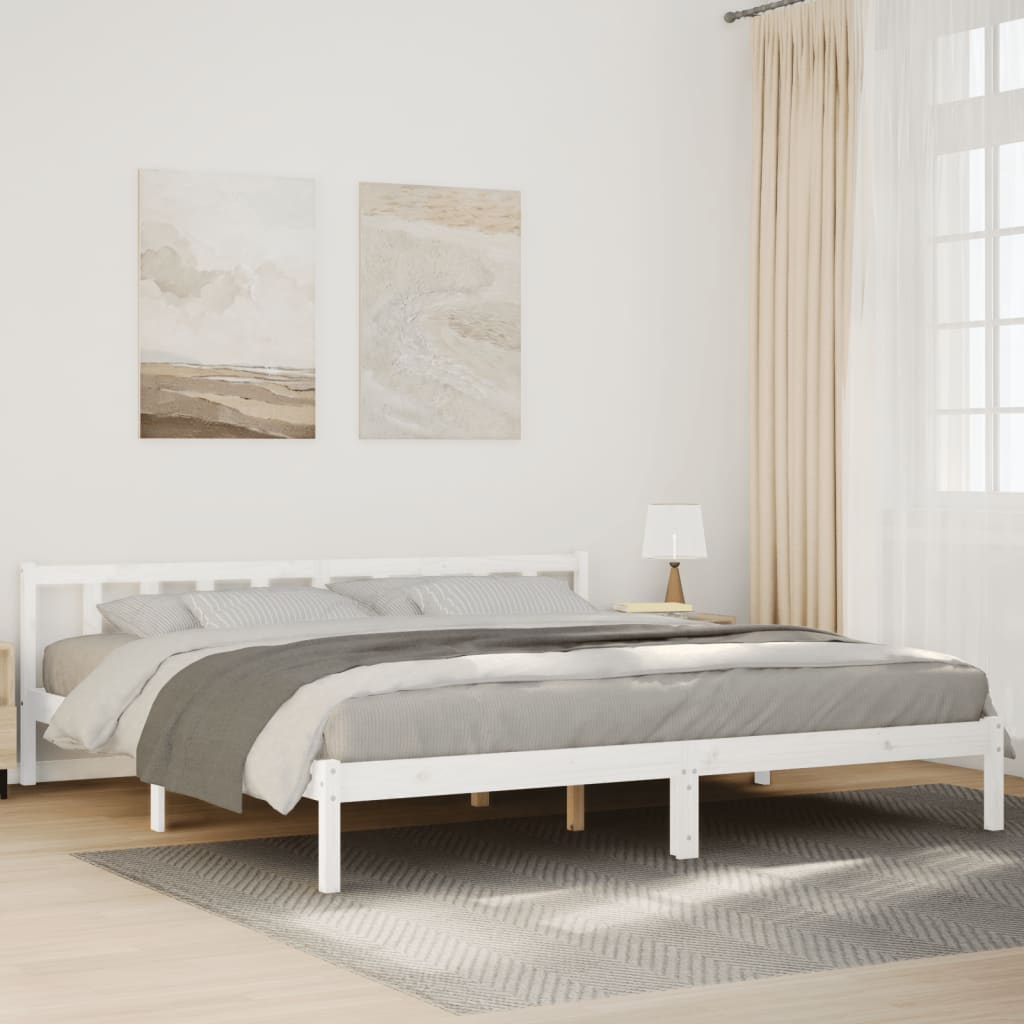 ekstra lang sengeramme uden madras 200x220 cm massivt fyrretræ