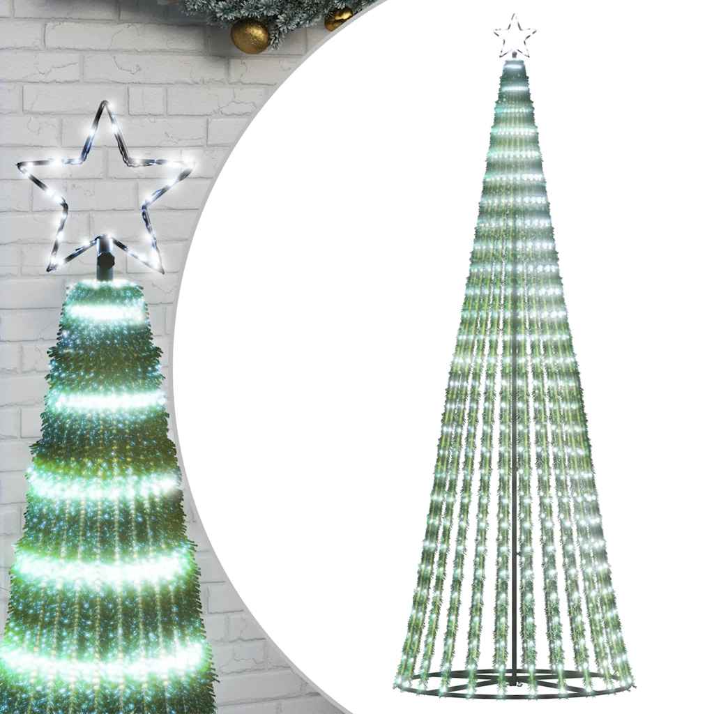 LED-juletræ 475 LED'er 247 cm koldt hvidt lys