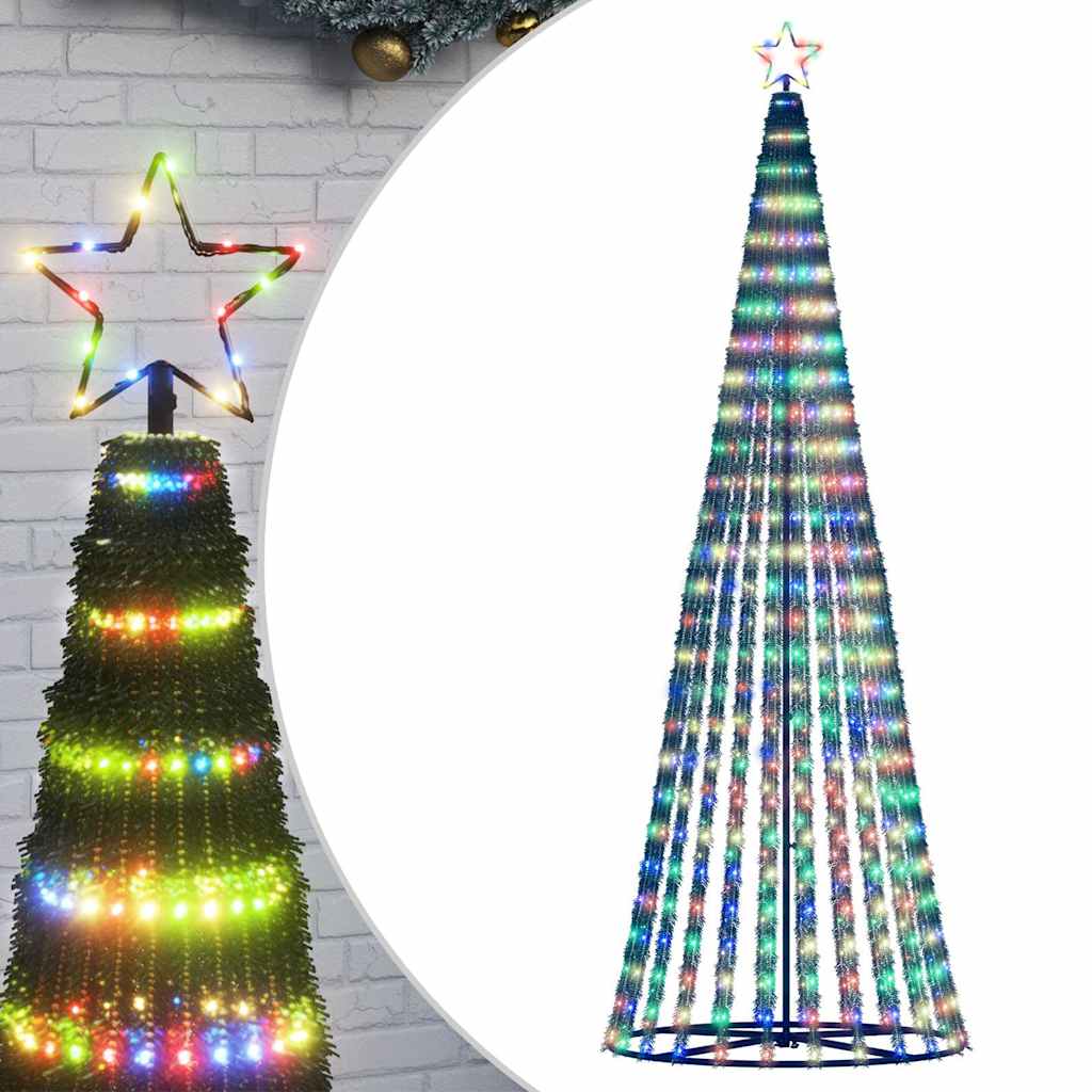LED-juletræ 475 LED'er 247 cm farverigt lys