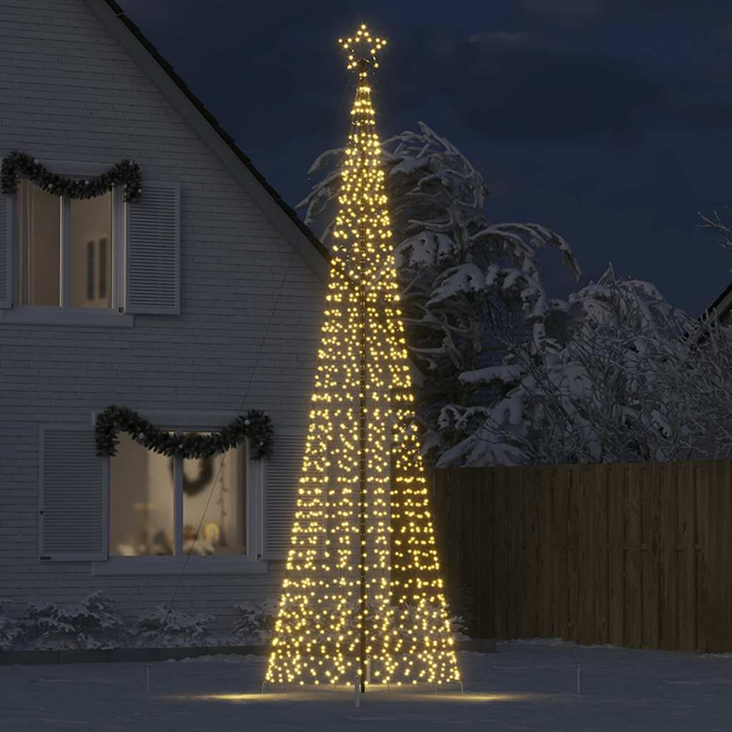 LED-juletræ med spyd 1534 LED'er 500 cm varmt hvidt lys