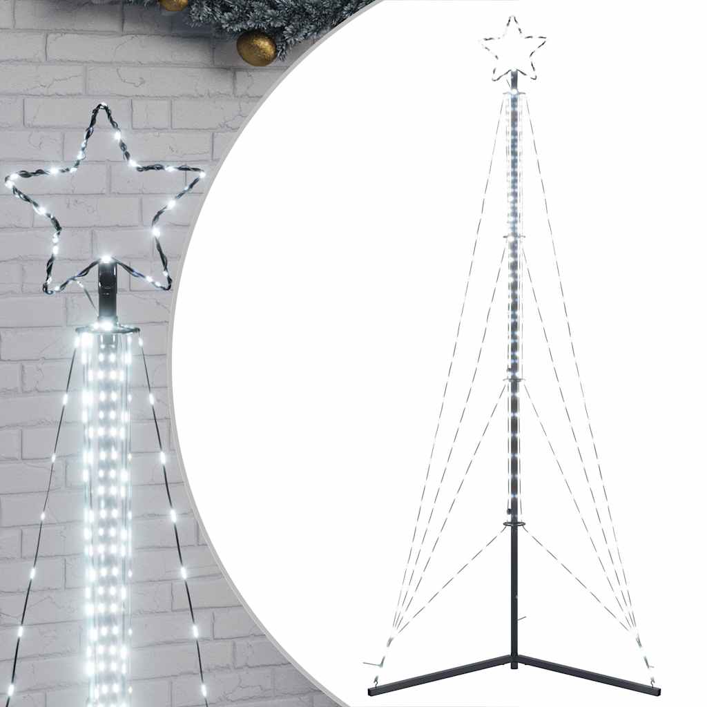 LED-juletræ 483 LED'er 240 cm koldt hvidt lys