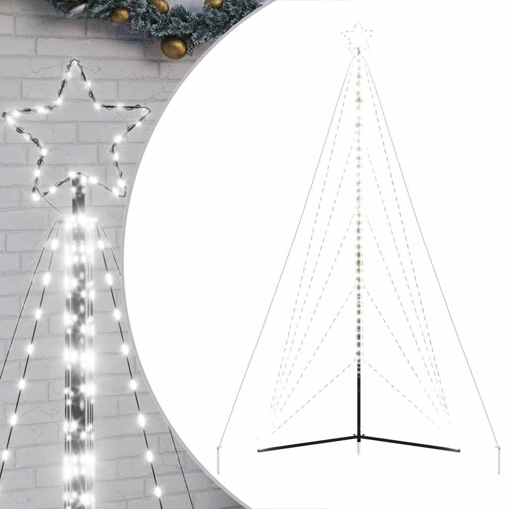 LED-juletræ 615 LED'er 404,5 cm koldt hvidt lys