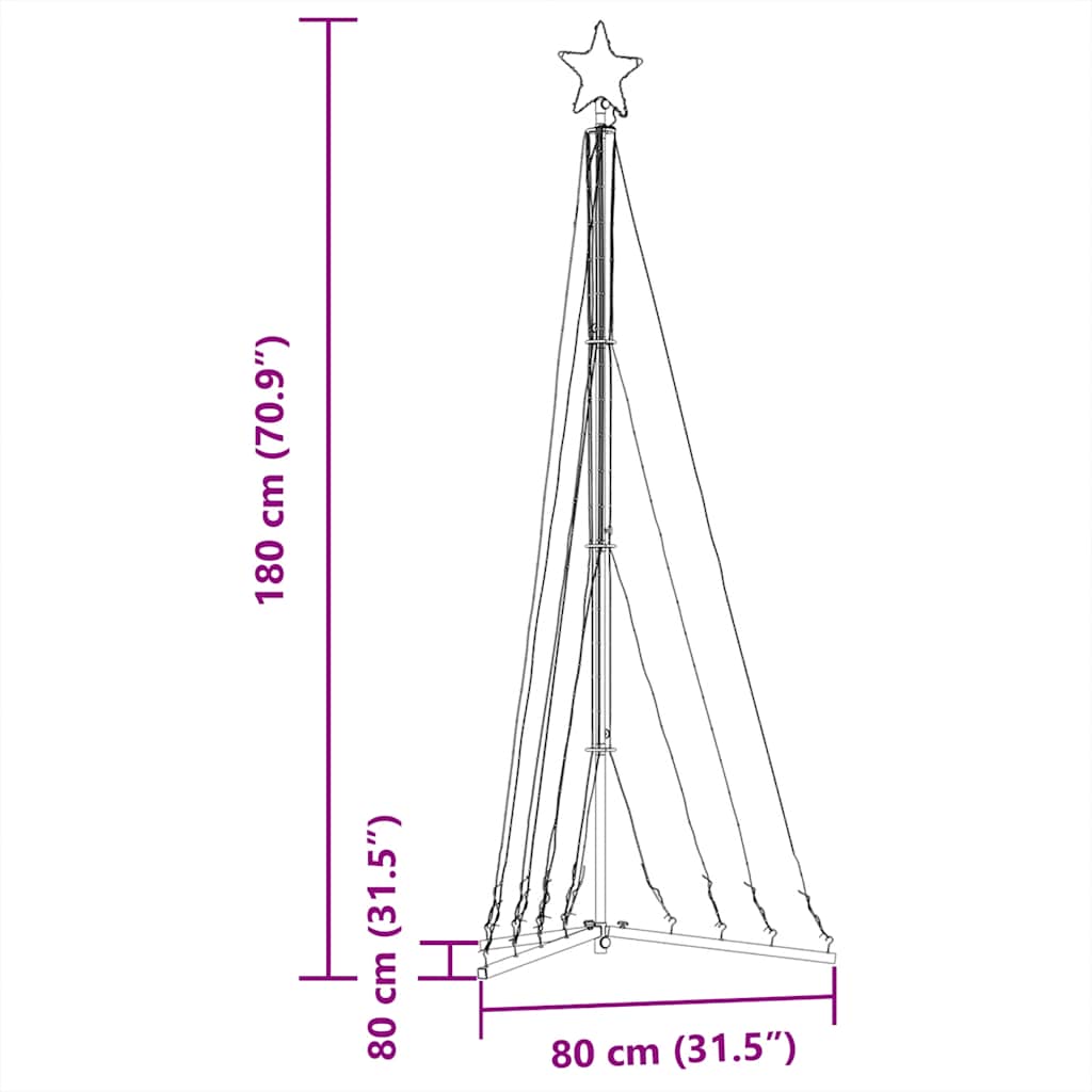 LED-juletræ 339 LED'er 187 cm koldt hvidt lys