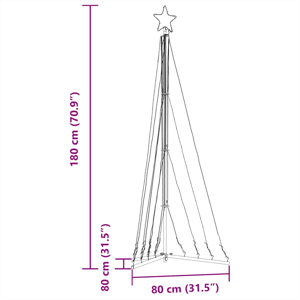 LED-juletræ 339 LED'er 187 cm koldt hvidt lys
