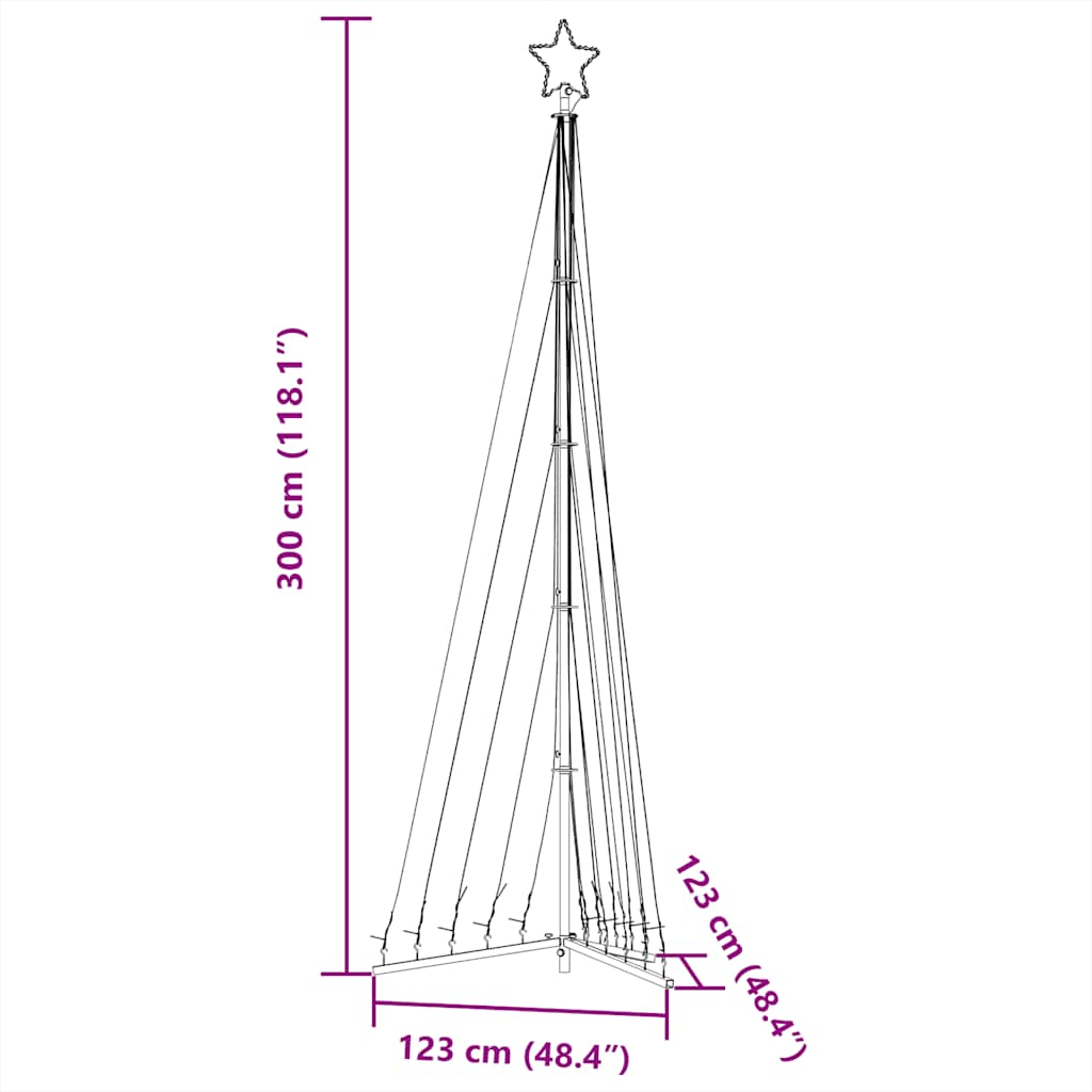 LED-juletræ 495 LED'er 300,5 cm varmt hvidt lys