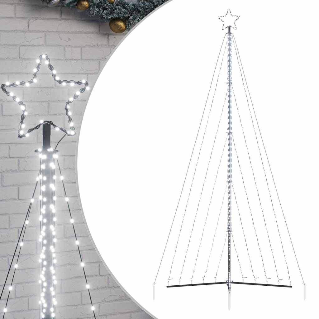 LED-juletræ 570 LED'er 399 cm koldt hvidt lys