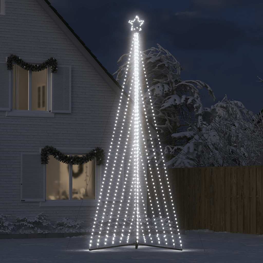 LED-juletræ 789 LED'er 476 cm koldt hvidt lys