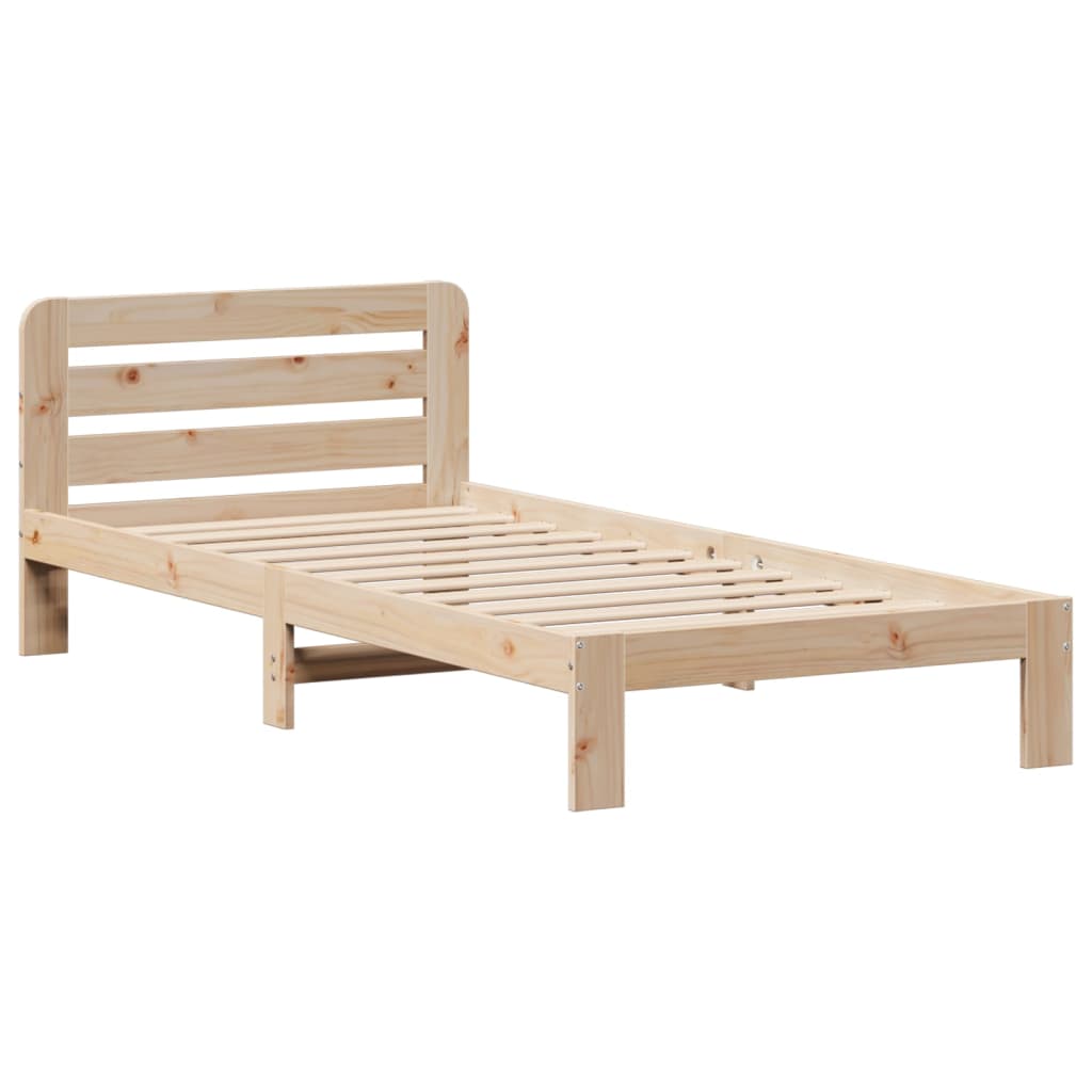 sengeramme uden madras 90x200 cm massivt fyrretræ