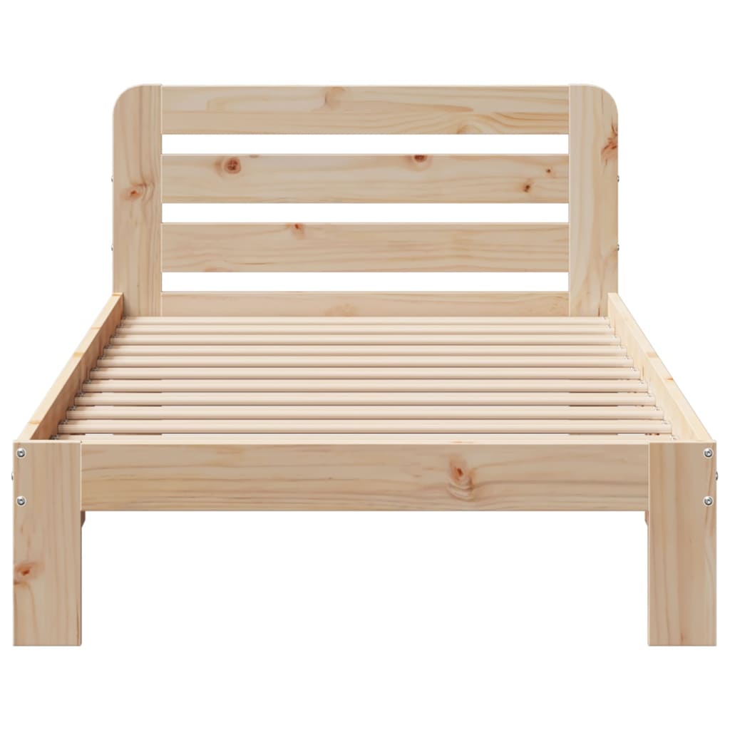 sengeramme uden madras 90x200 cm massivt fyrretræ