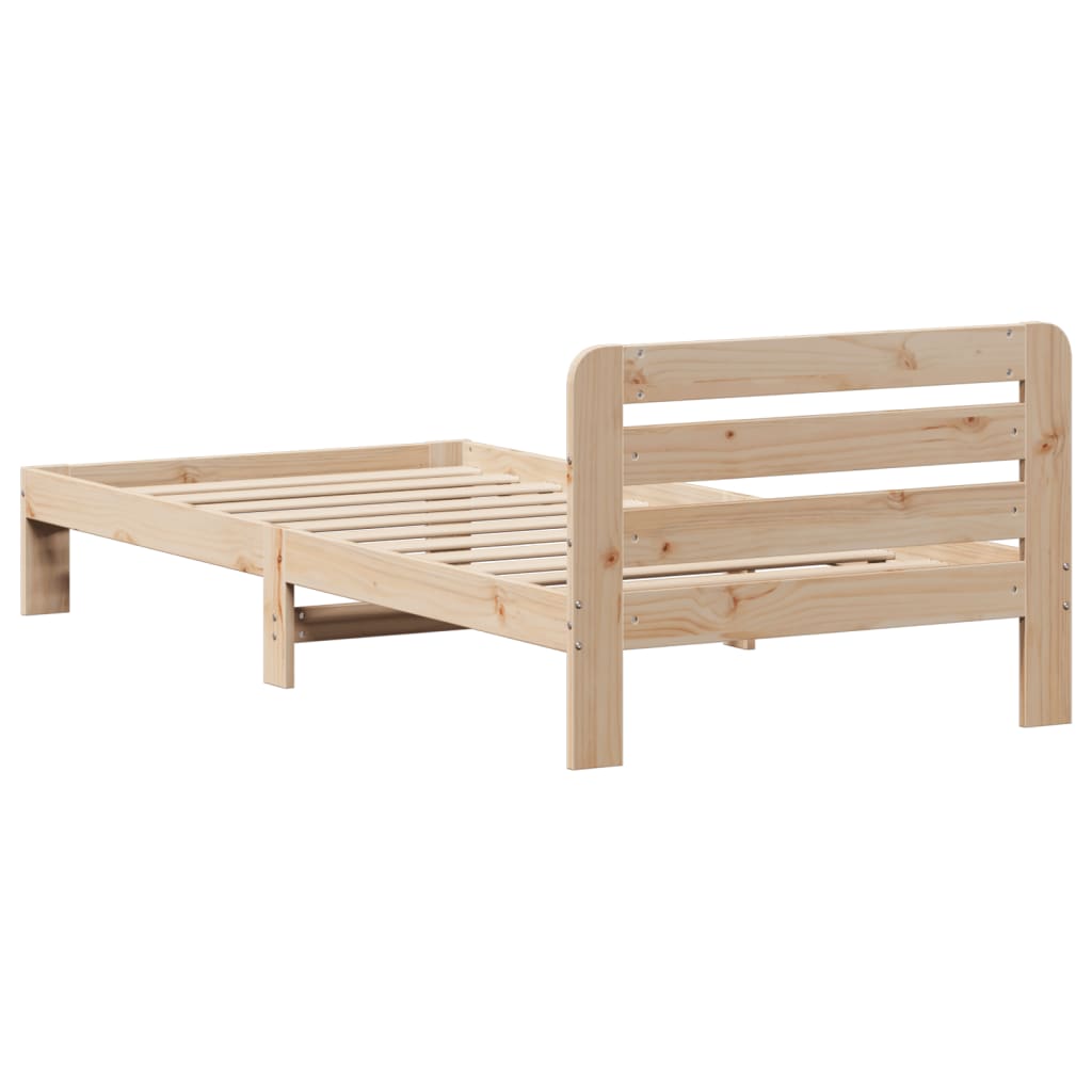 sengeramme uden madras 90x200 cm massivt fyrretræ