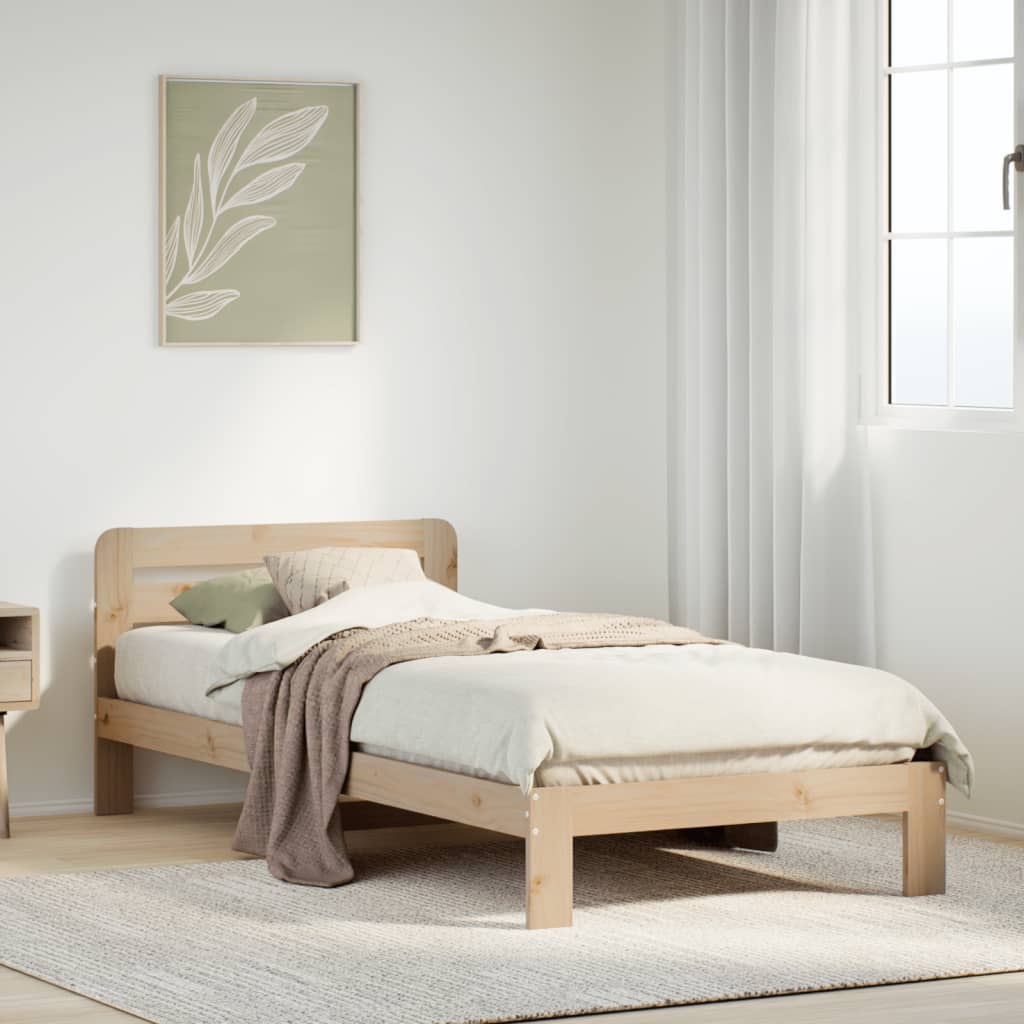 sengeramme uden madras 90x200 cm massivt fyrretræ