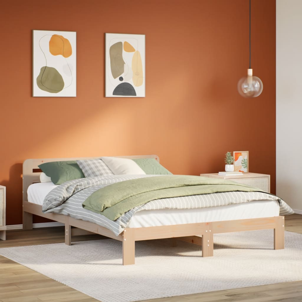 sengeramme uden madras 120x200 cm massivt fyrretræ