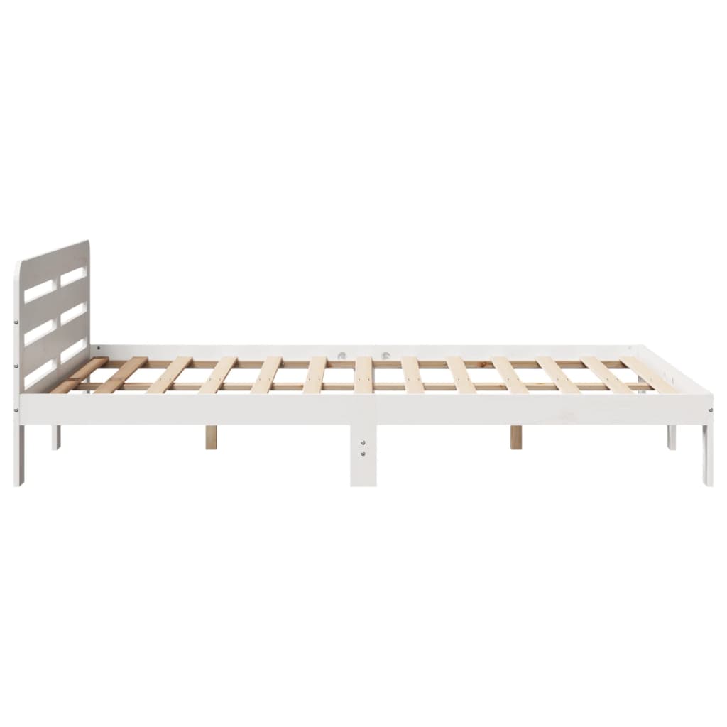 sengeramme uden madras 140x200 cm massivt fyrretræ hvid