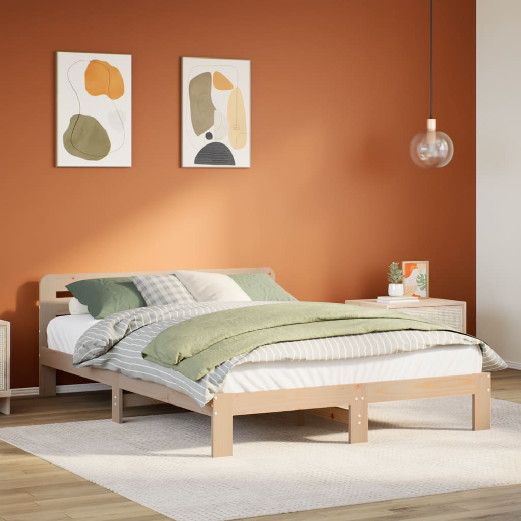 sengeramme uden madras 160x200 cm massivt fyrretræ