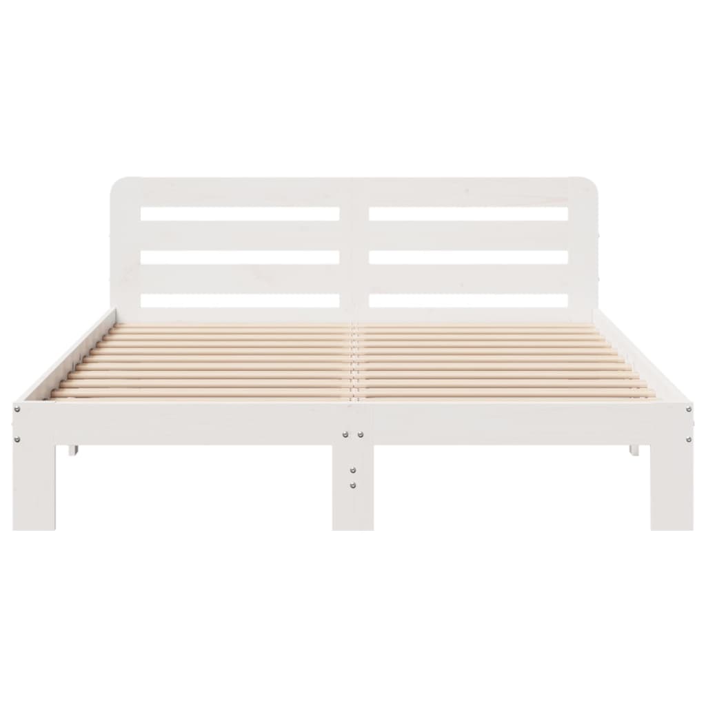 sengeramme uden madras 160x200 cm massivt fyrretræ hvid