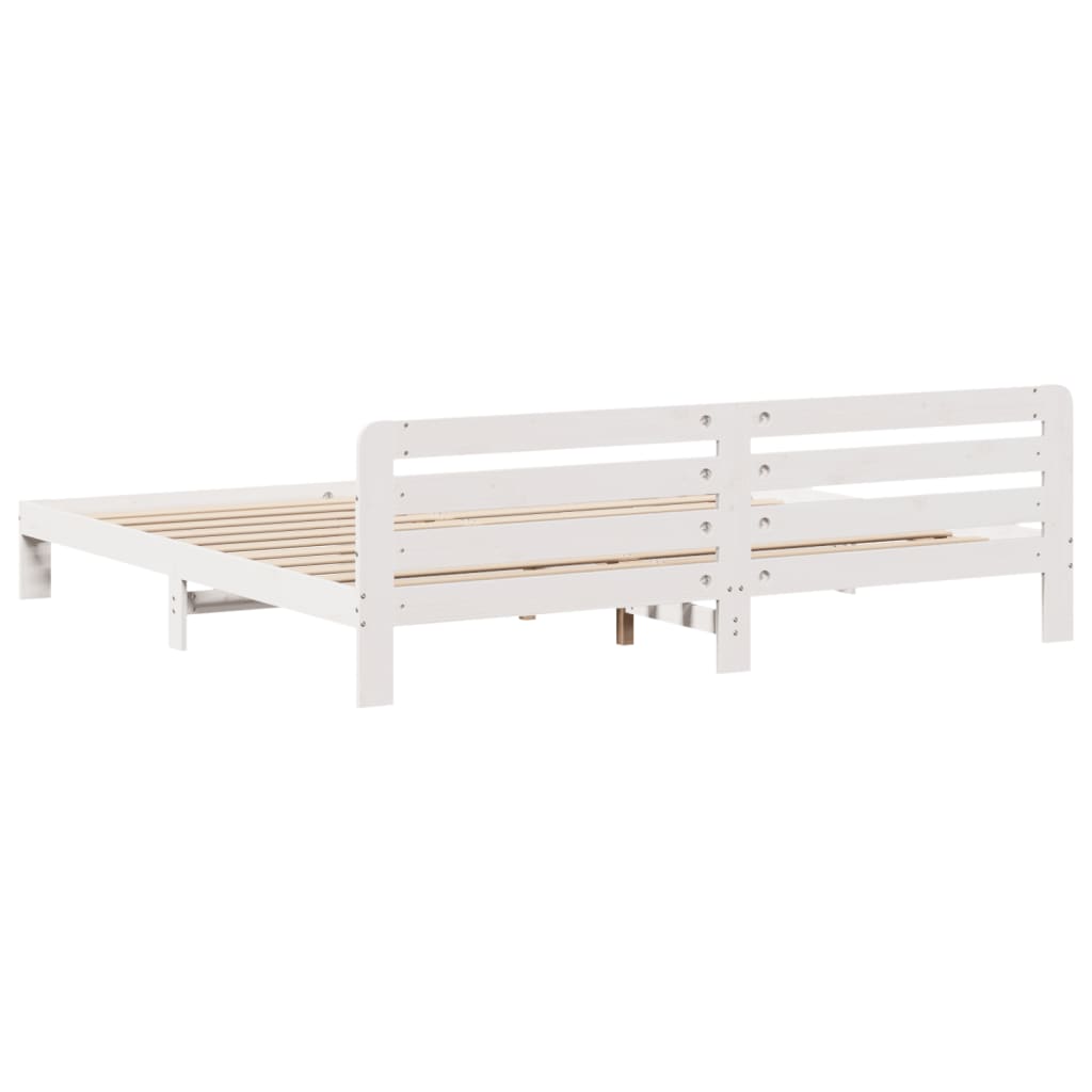 sengeramme uden madras 180x200 cm massivt fyrretræ hvid