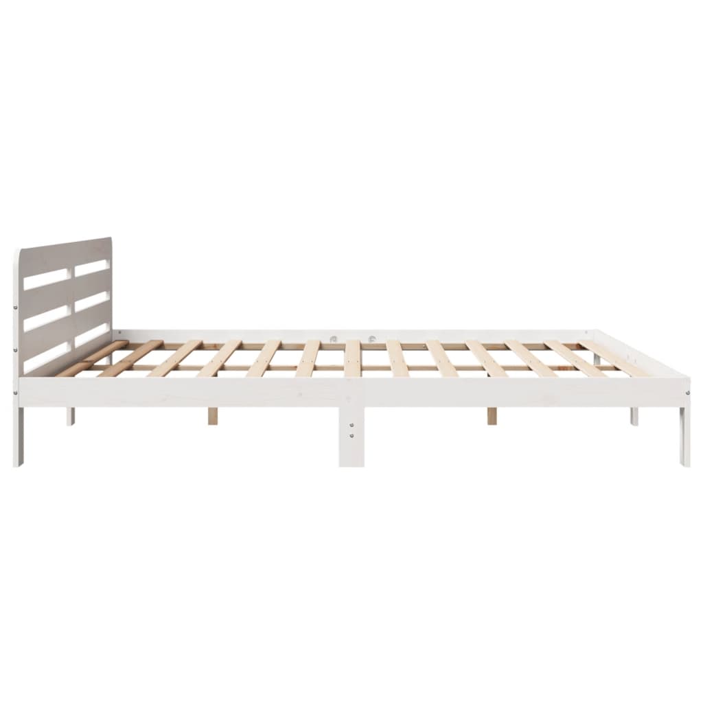sengeramme uden madras 200x200 cm massivt fyrretræ hvid