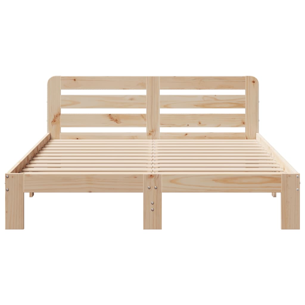 sengeramme uden madras 135x190 cm massivt fyrretræ hvid