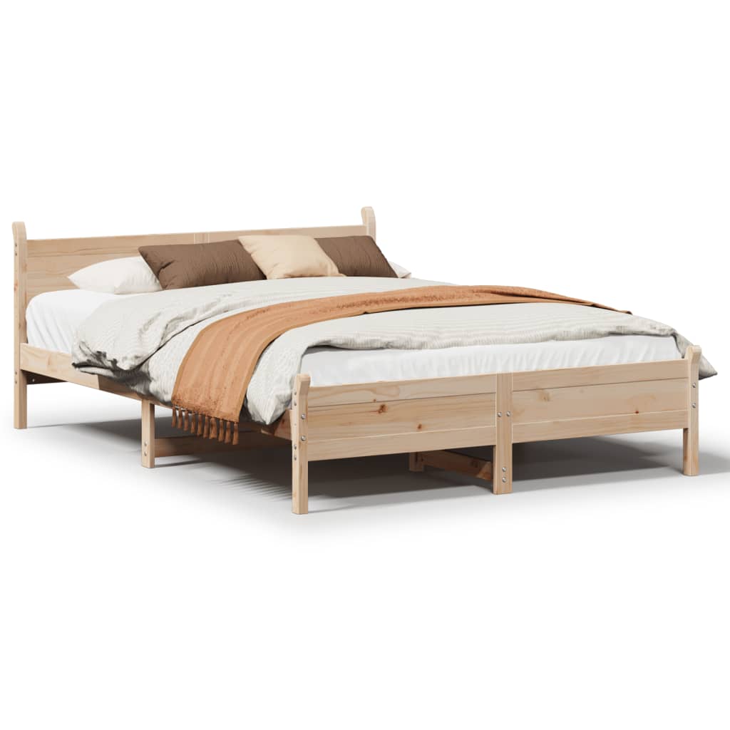 sengeramme uden madras 150x200 cm massivt fyrretræ