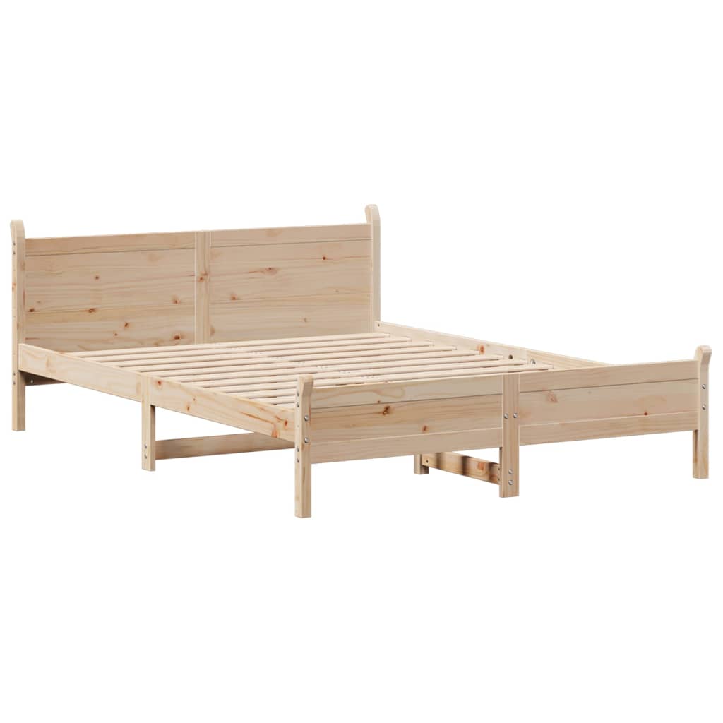 sengeramme uden madras 150x200 cm massivt fyrretræ