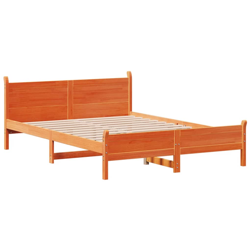 sengeramme uden madras 120x200 cm massivt fyrretræ gyldenbrun