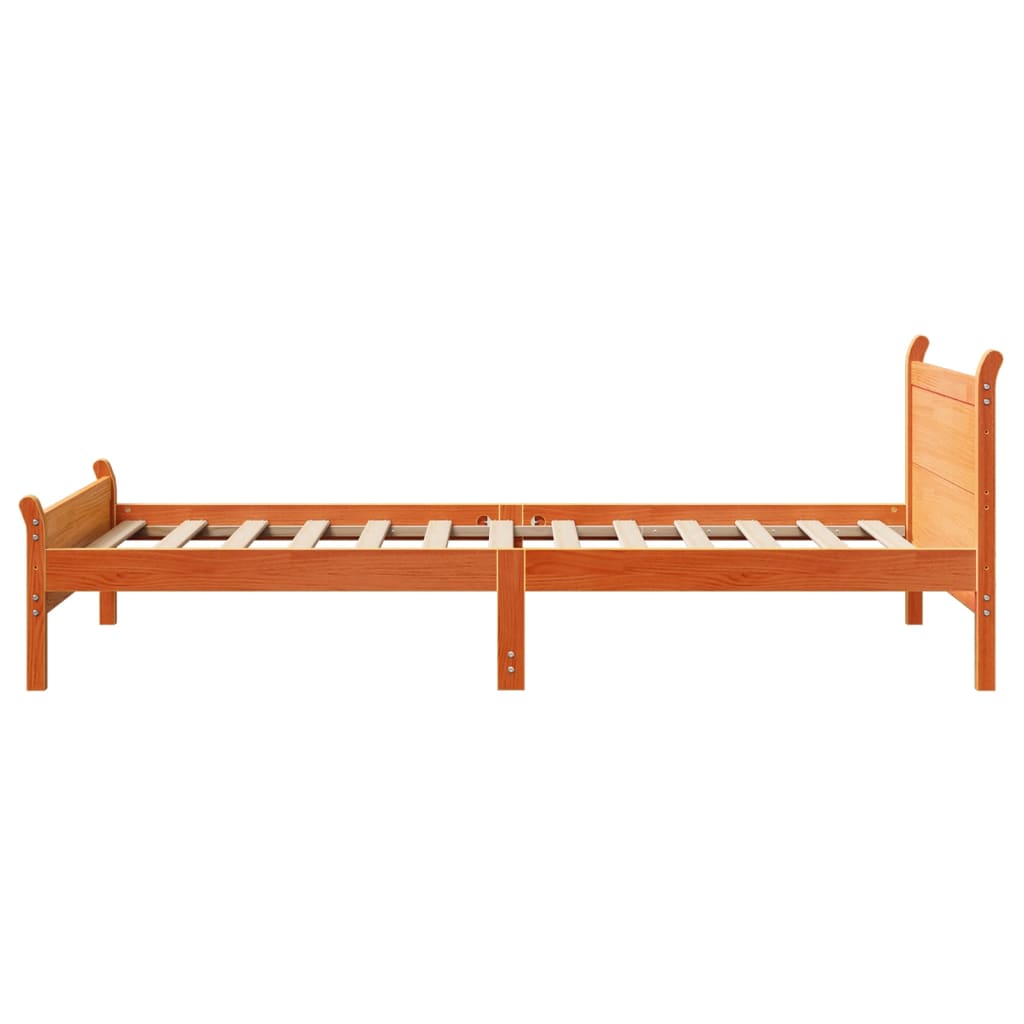 sengeramme uden madras 100x200 cm massivt fyrretræ gyldenbrun