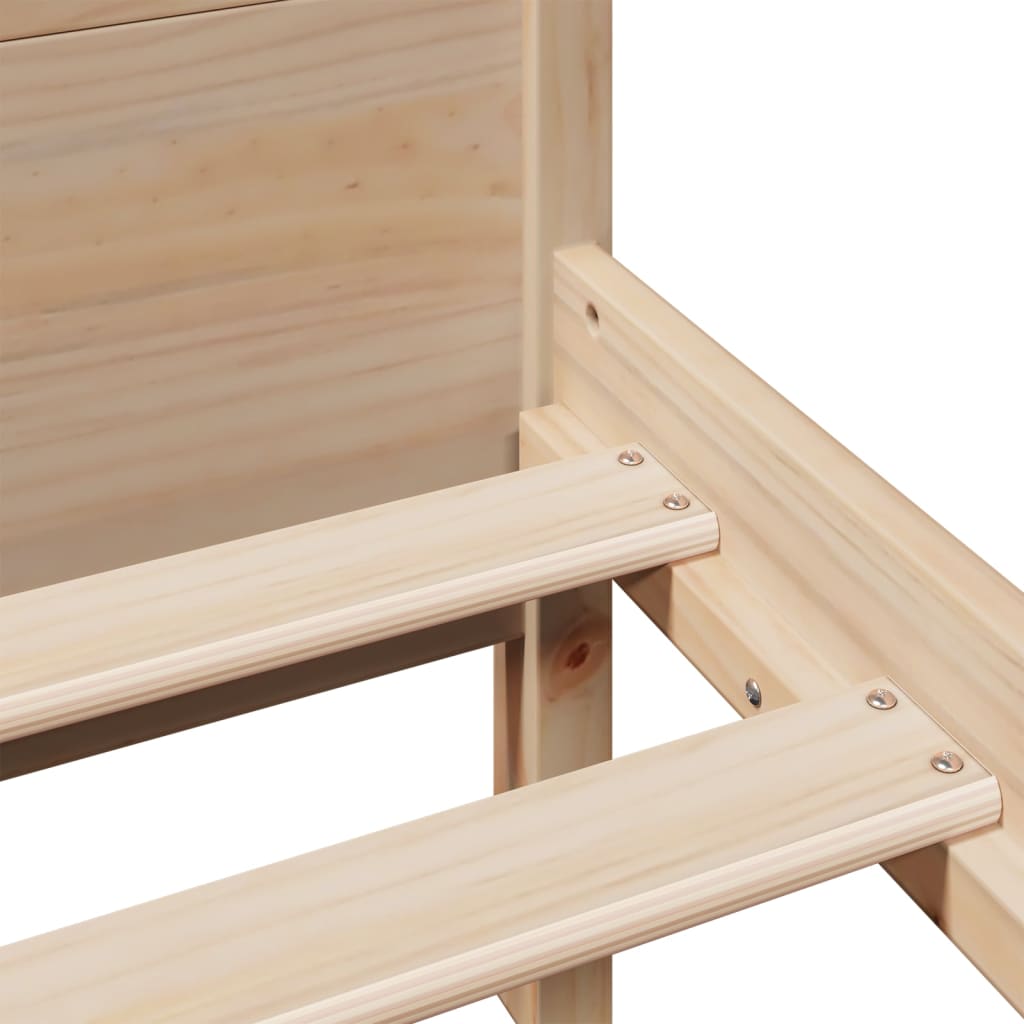 sengeramme uden madras 135x190 cm massivt fyrretræ hvid