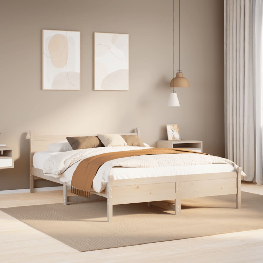 sengeramme uden madras 120x190 cm massivt fyrretræ