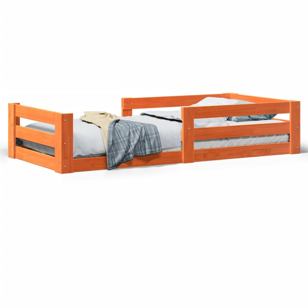 sengeramme uden madras 80x200 cm massivt fyrretræ gyldenbrun