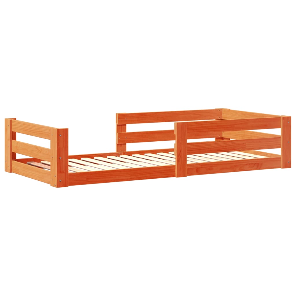 sengeramme uden madras 80x200 cm massivt fyrretræ gyldenbrun