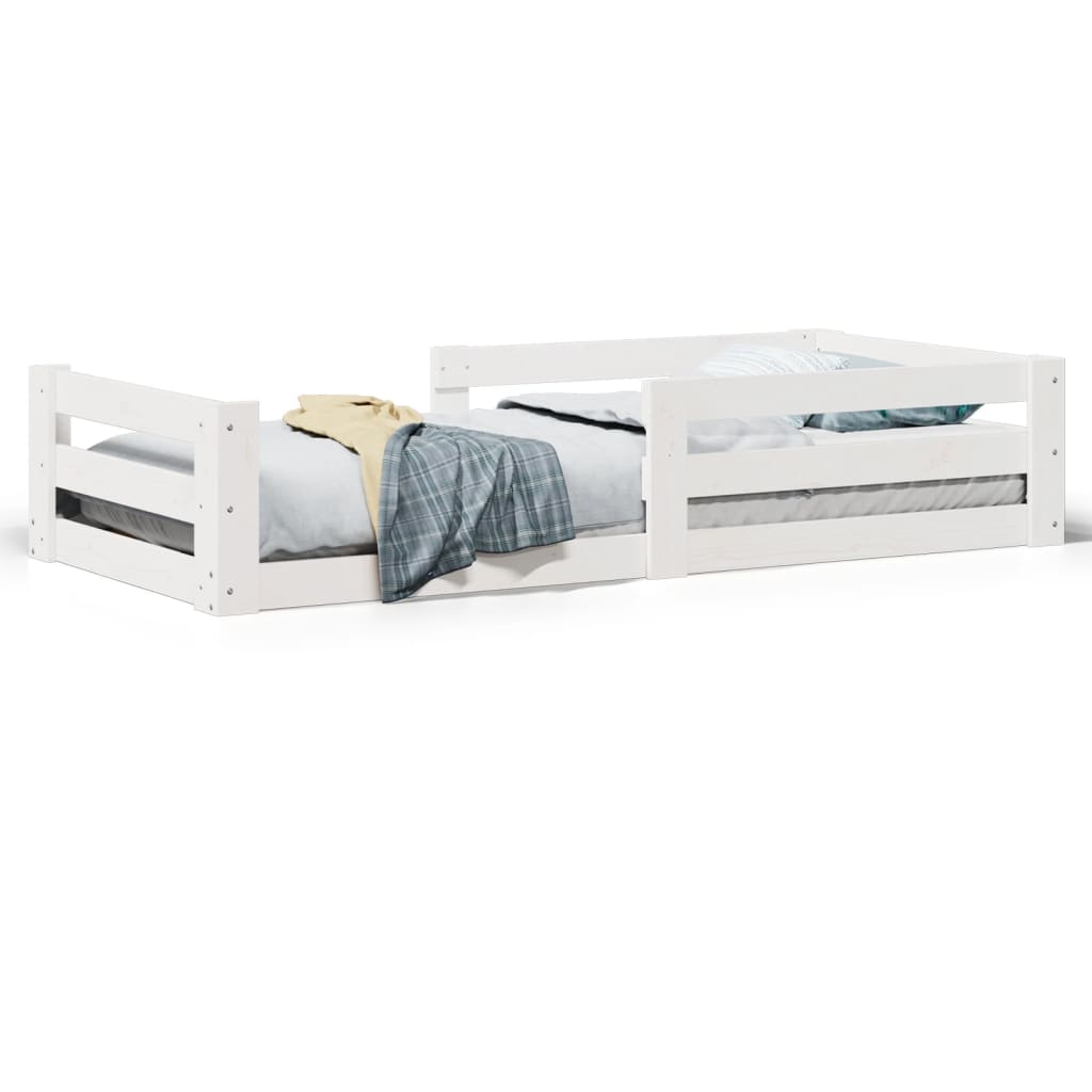 sengeramme uden madras 100x200 cm massivt fyrretræ hvid