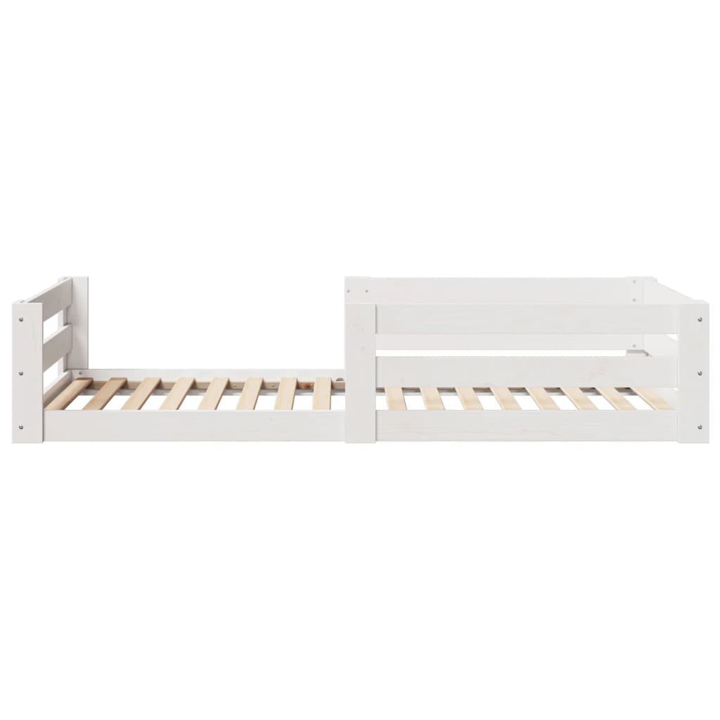 sengeramme uden madras 100x200 cm massivt fyrretræ hvid