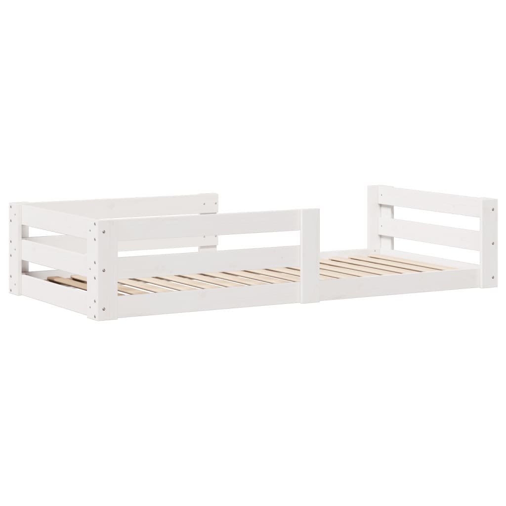 sengeramme uden madras 100x200 cm massivt fyrretræ hvid