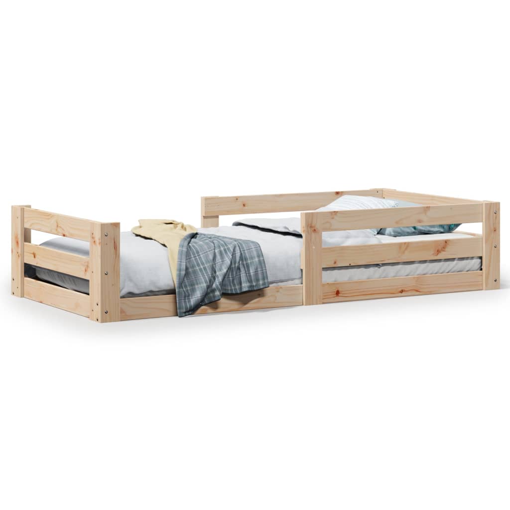 sengeramme uden madras 70x140 cm massivt fyrretræ